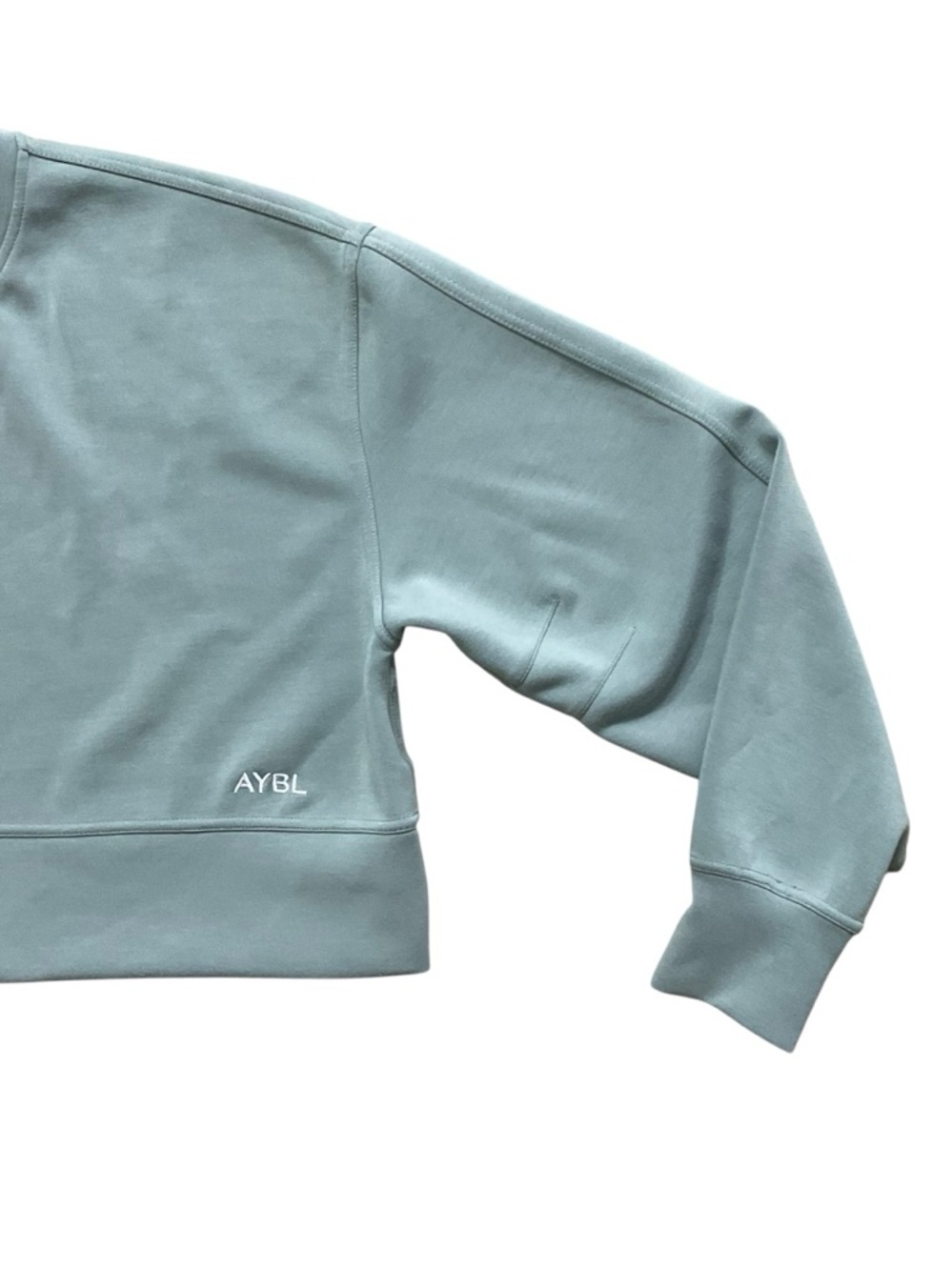 AYBL Cropped Sweatshirt Womens Small Green Athleisure Gym Pullover - Picture 4 of 12